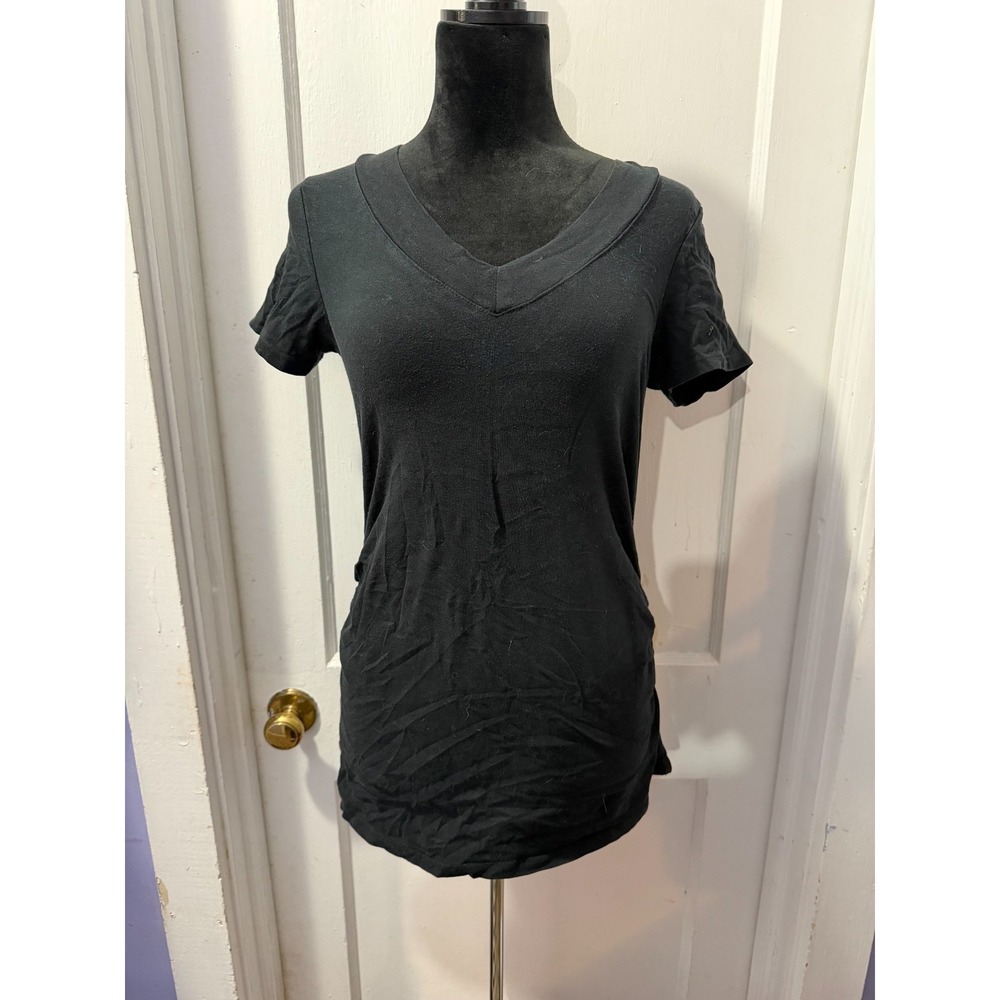 Ambiance Maternity Black Short Sleeve Top in S